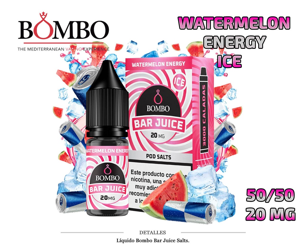 E-LIQUID BOMBO WATERMELON ENERGY ICE 20MG 10ML