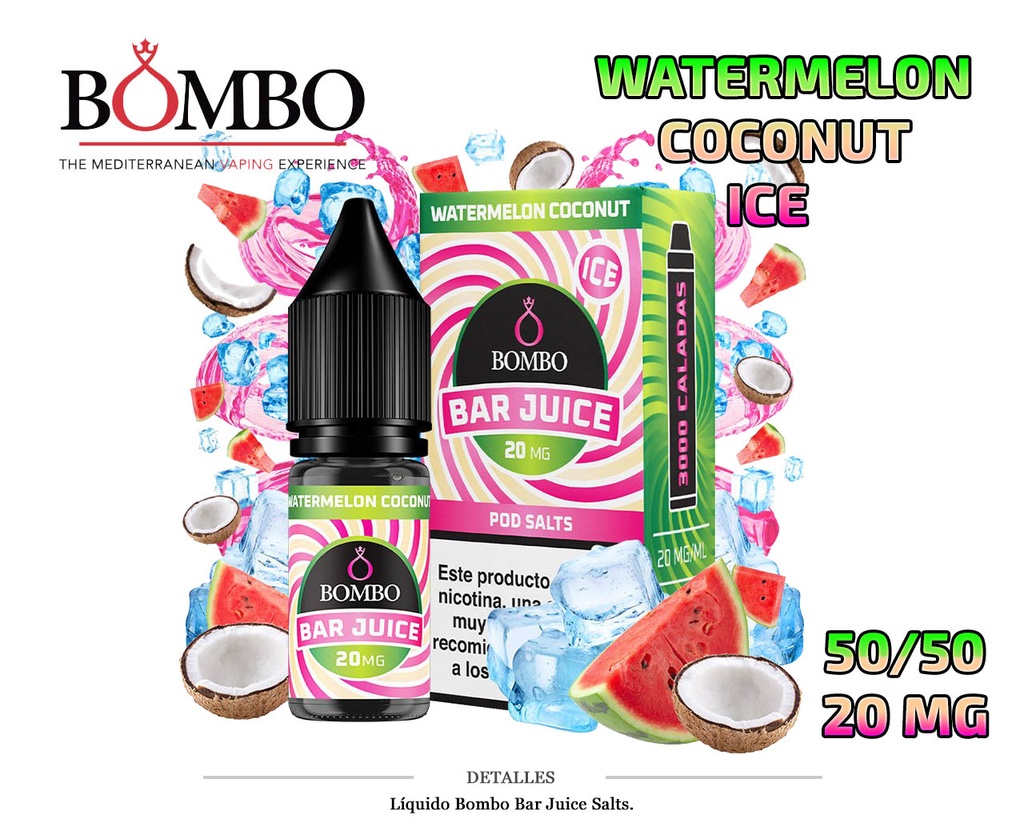 E-LIQUID BOMBO WATERMELON COCONUT ICE 20MG 10ML
