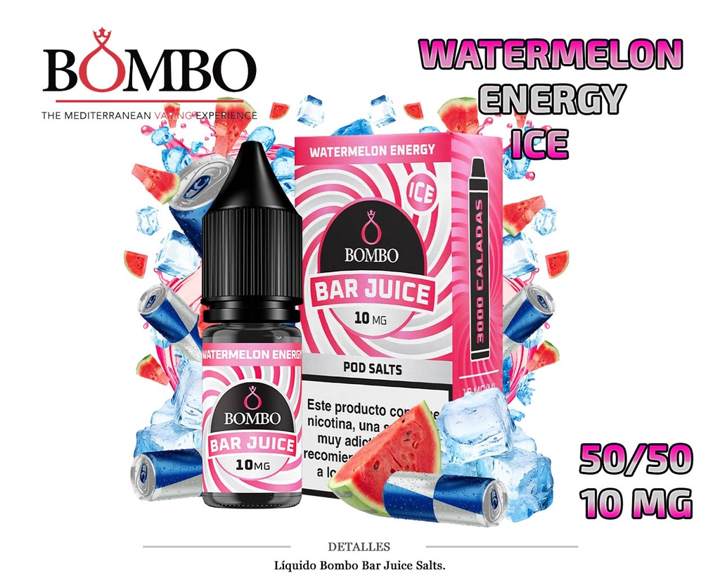 E-LIQUID BOMBO WATERMELON ENERGY ICE 10MG 10ML