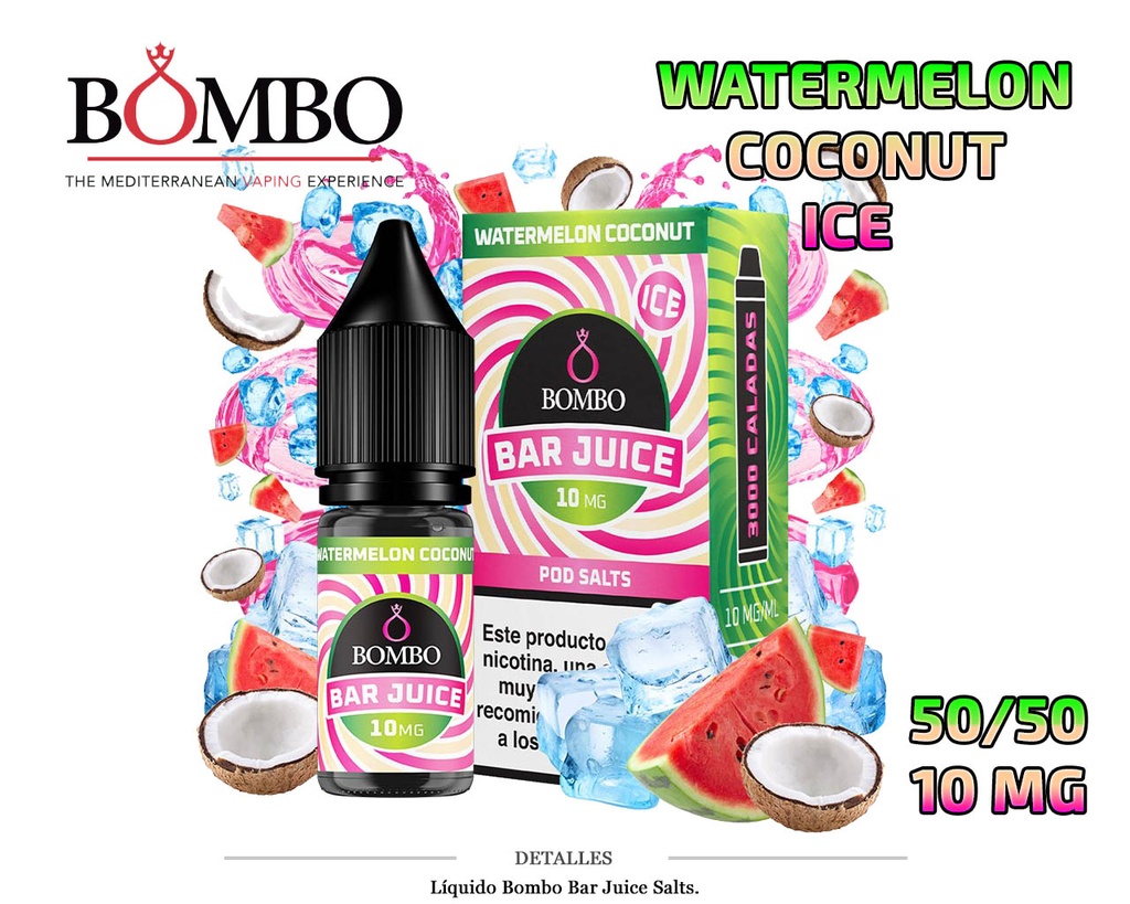 E-LIQUID BOMBO WATERMELON COCONUT ICE 10MG 10ML