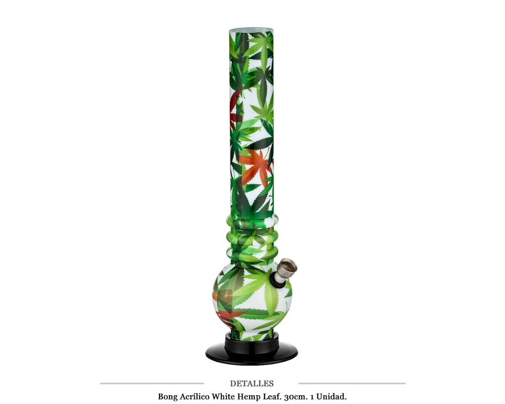 BONG ACRYLIC BALL WHITE LEAF 30CM 1 UD