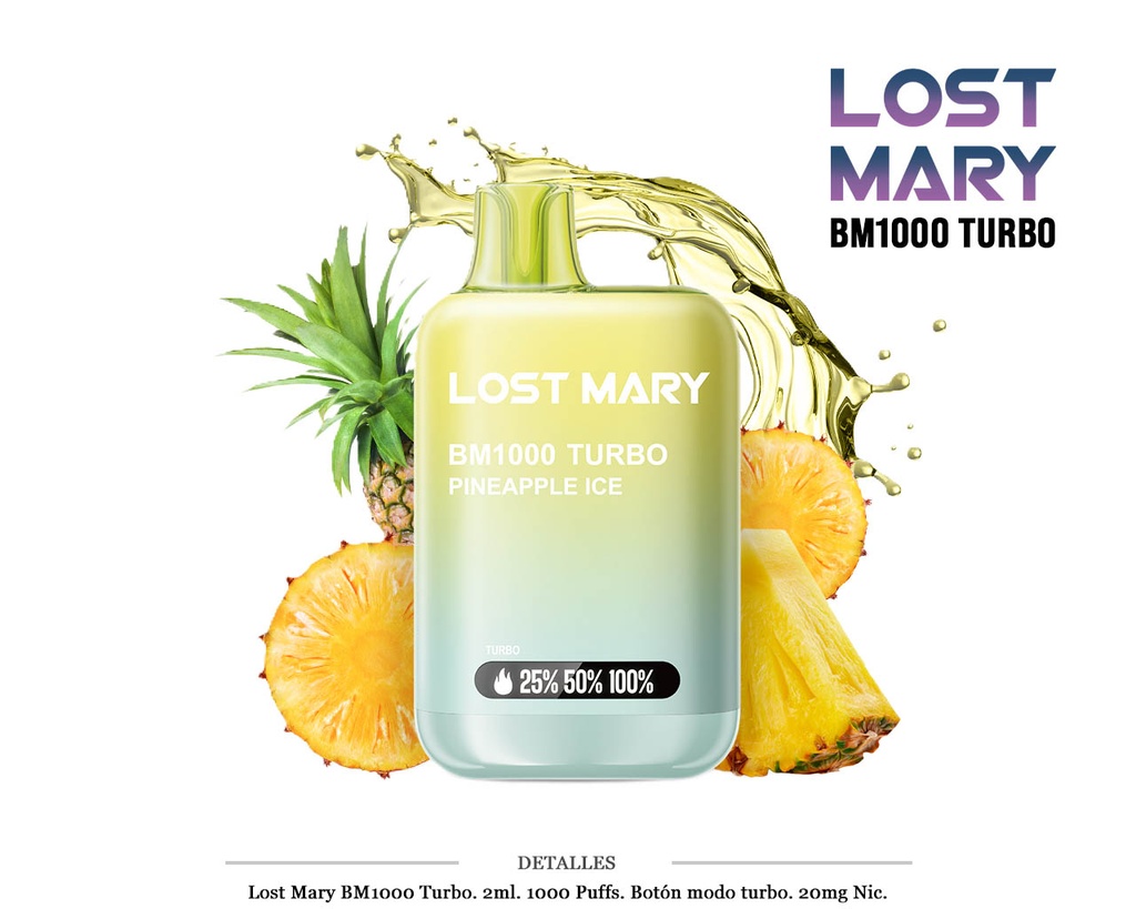 POD DES. LOST MARY BM1000 PINEAPPLE ICE 20MG 2ML