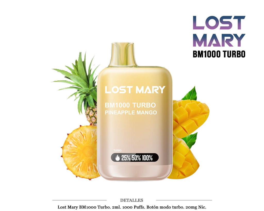POD DES. LOST MARY BM1000 PINEAPPLE MANGO 20MG 2ML