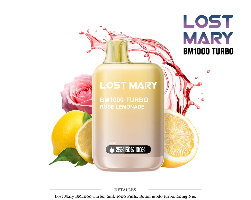 POD DES. LOST MARY BM1000 ROSE LIMONADE 20MG 2ML