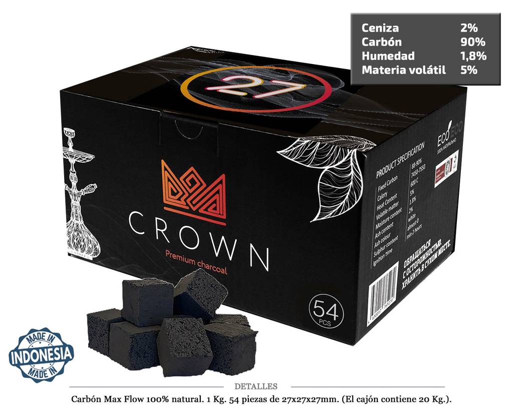 CARBON 1KG CROWN MAX FLOW 27 MM 54 UDS