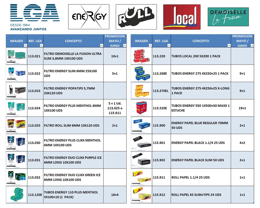 PROMOCIONES ENERGY / ROLL / LOCAL / DEMOISELLE