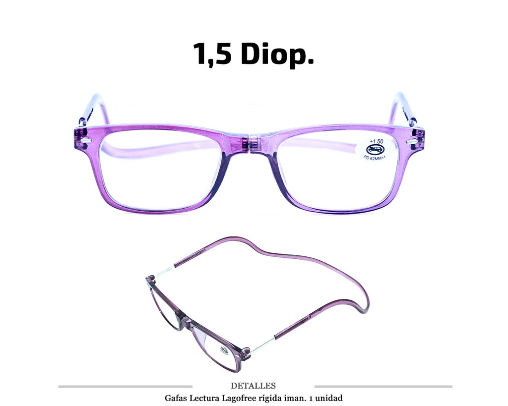 GAFAS LECTURA LAGOFREE RIGIDA LILA 1.5 D. 1 UD
