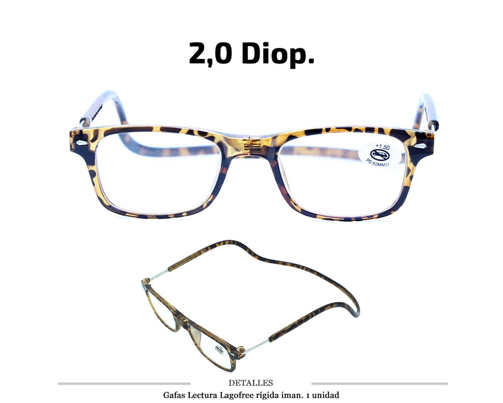 GAFAS LECTURA LAGOFREE RIGIDA CAREY 2.0 D. 1 UD