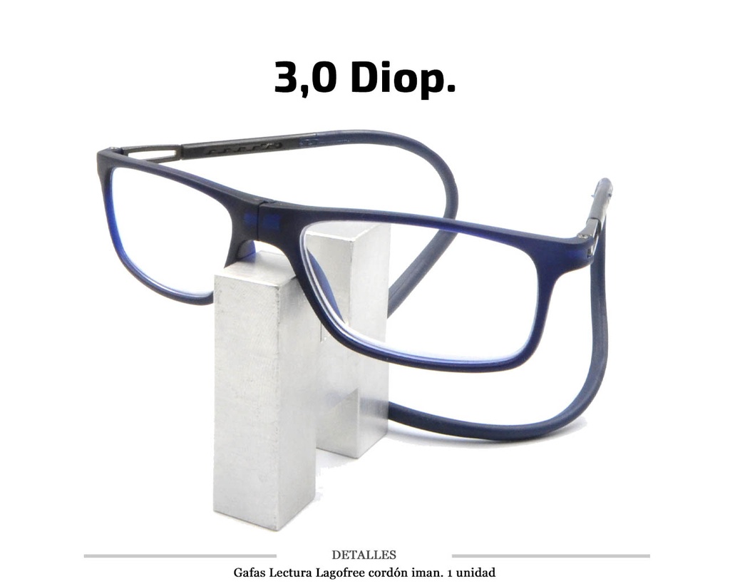 GAFAS LECTURA LAGOFREE CORDON-IMAN AZUL 3.0 D. 1 UD