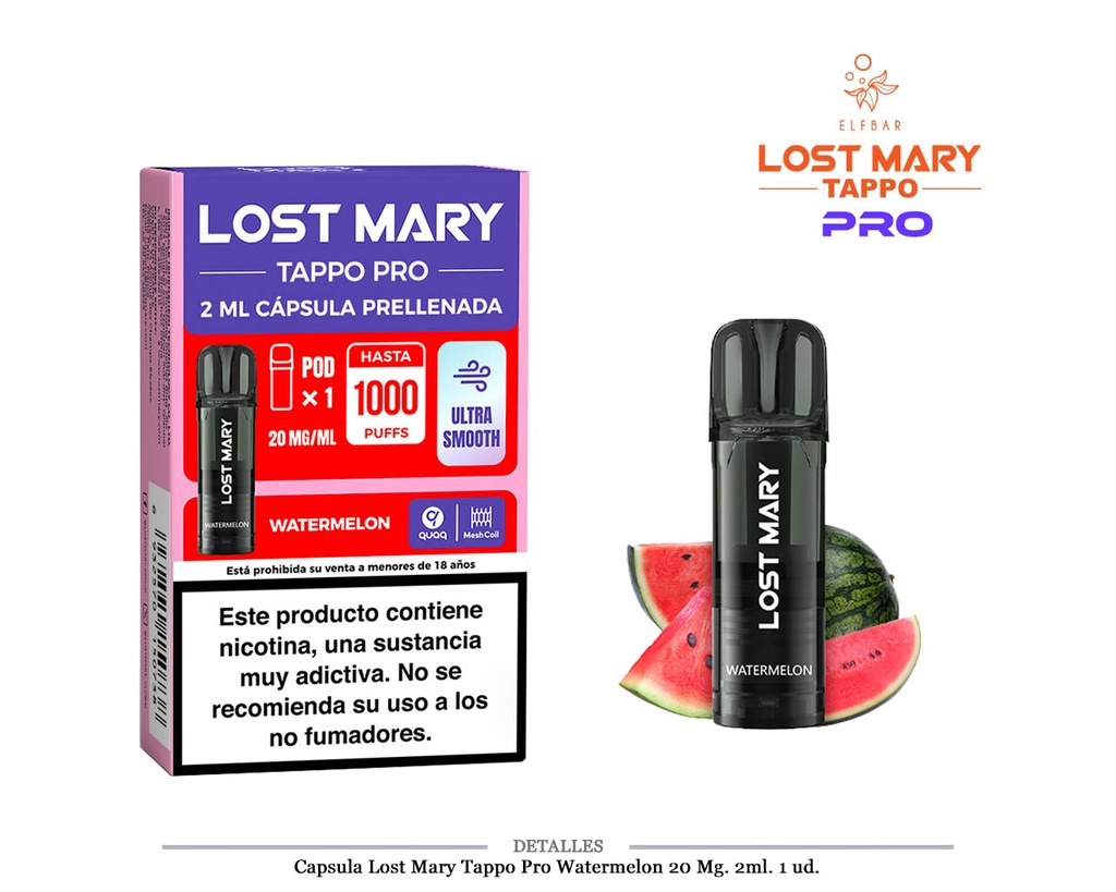 CAPSULA LOST MARY TAPPO PRO WATERMELON 1 UD 20MG 2ML