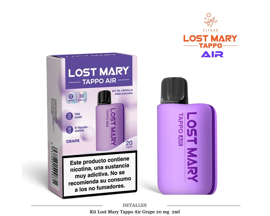 KIT LOST MARY TAPPO GRAPE 20MG 2ML