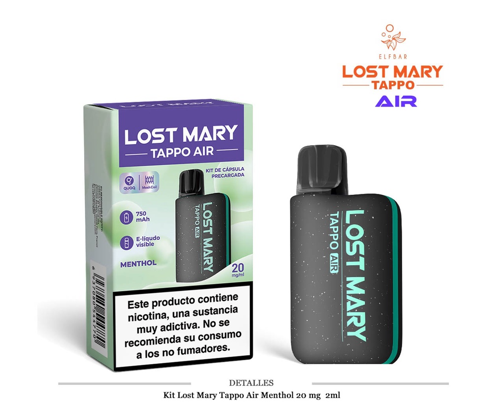 KIT LOST MARY TAPPO MENTHOL 20MG 2ML