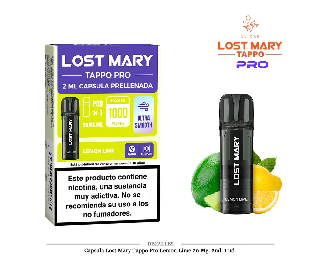CAPSULA LOST MARY TAPPO PRO LEMON LIME 1 UD 20MG 2ML