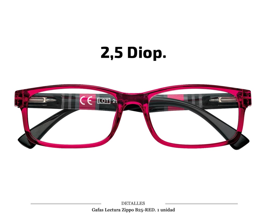 GAFAS LECTURA ZIPPO B25 RED 2.5 DIOP 1 UD