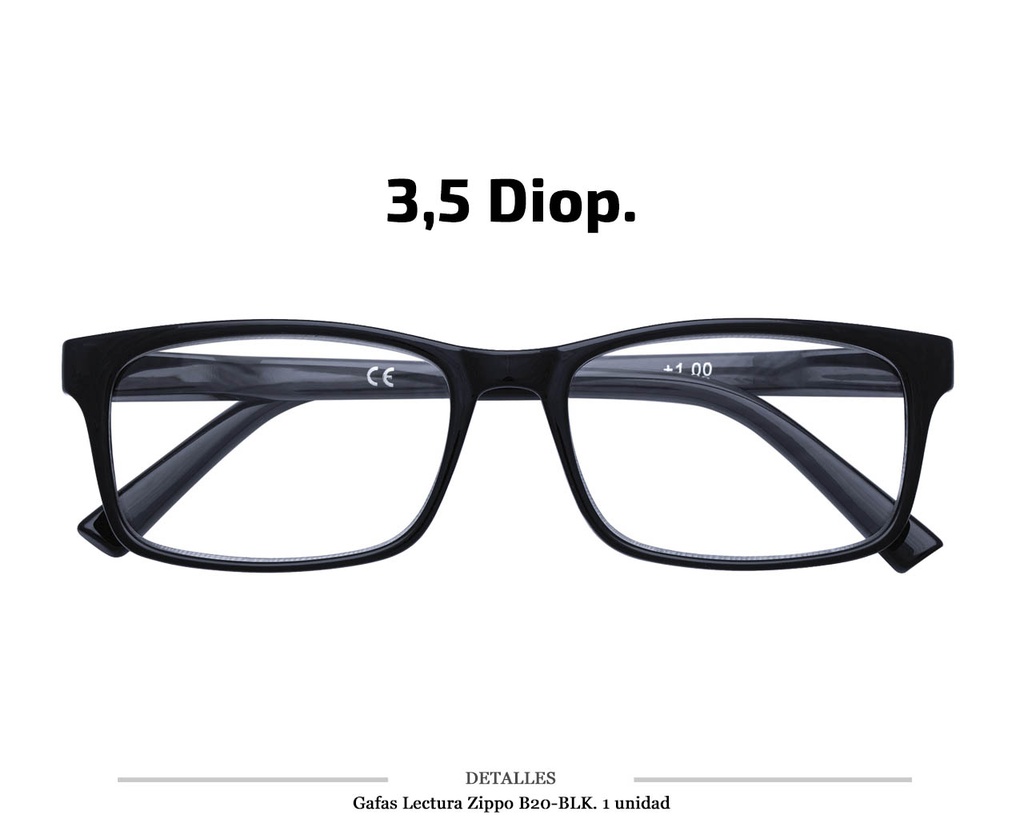 GAFAS LECTURA ZIPPO B20 BLK 3,5 DIOP 1 UD