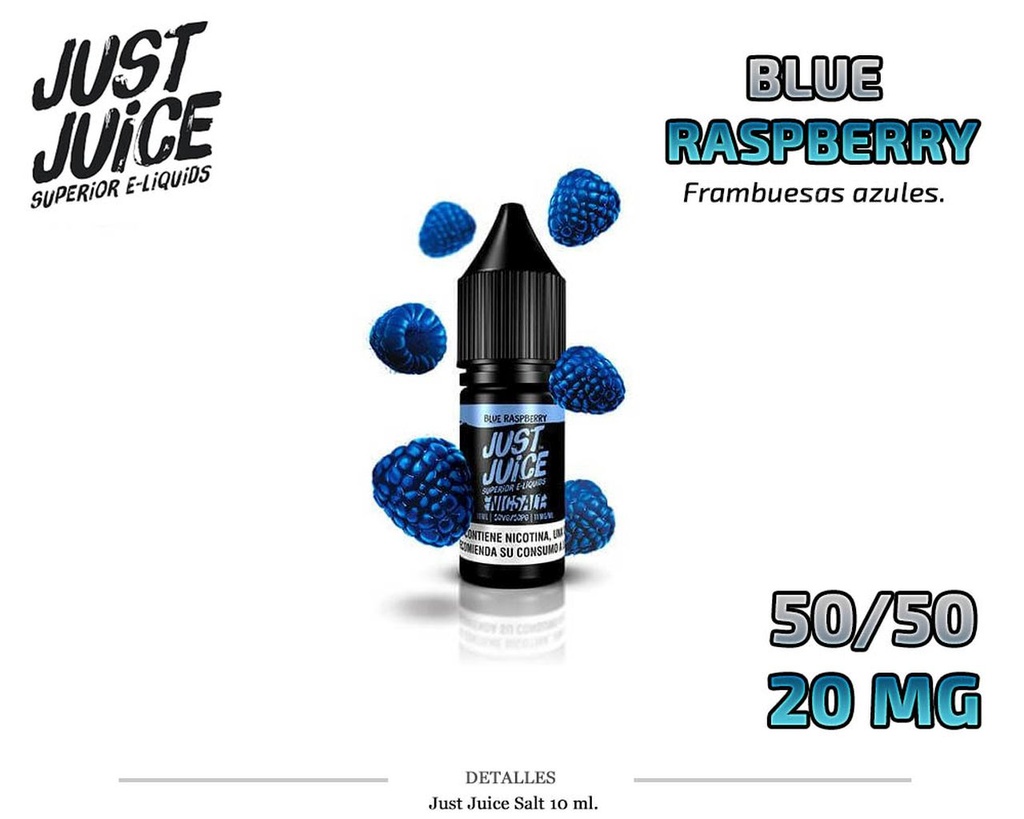 E-LIQUID JUST JUICE SALT BLUE RASPBERRY 20MG 10ML 