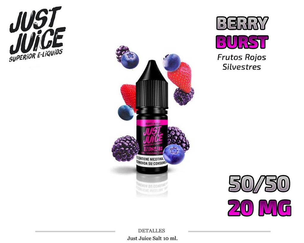 E-LIQUID JUST JUICE SALT BERRY BURST 20MG 10ML 