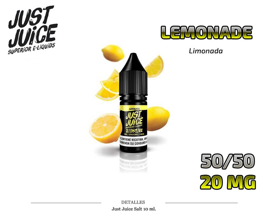 E-LIQUID JUST JUICE SALT LEMONADE 20MG 10ML 