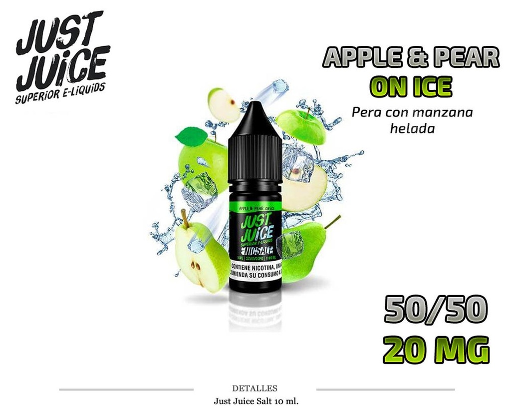 E-LIQUID JUST JUICE SALT APPLE&PEAR ICE 20MG 10ML 