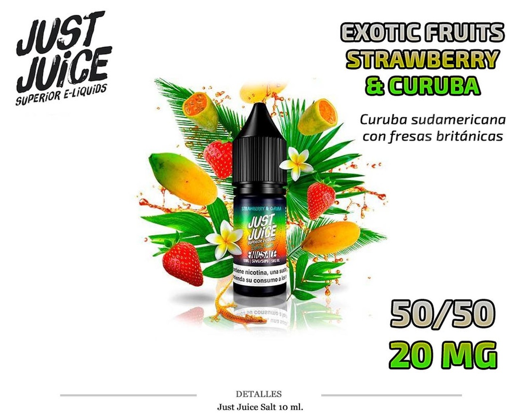 E-LIQUID JUST JUICE SALT STRAWB.&CURUBA 20MG 10ML 