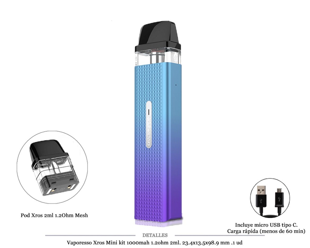 VAPORESSO XROS MINI GRAPE PURPLE KIT 1000MAH