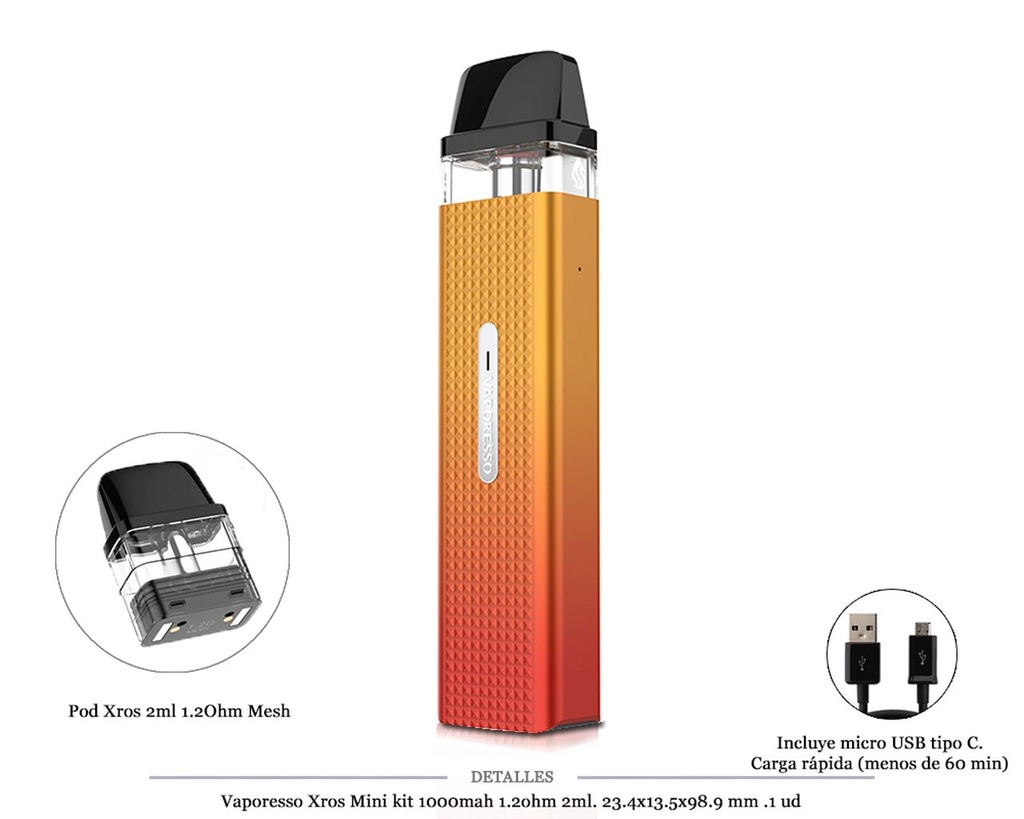 VAPORESSO XROS MINI ORANGE RED KIT 1000MAH