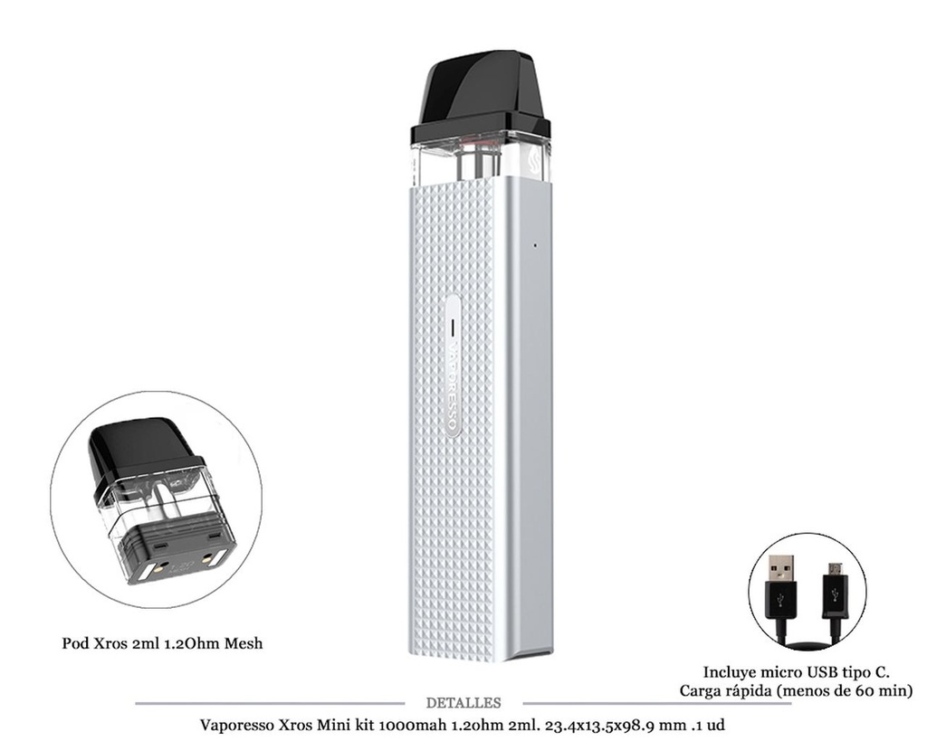 VAPORESSO XROS MINI SILVER KIT 1000 MAH