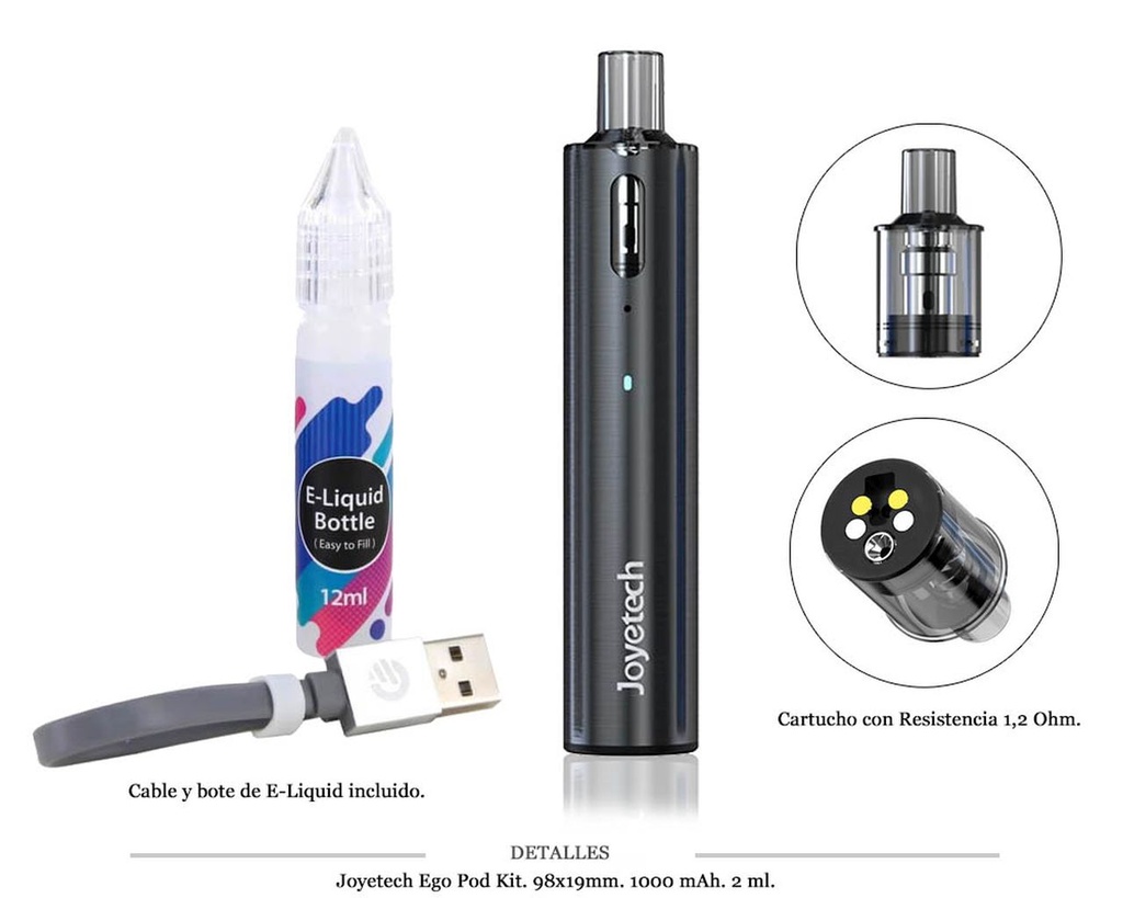 JOYETECH EGO POD KIT BLACK 1000 MAH