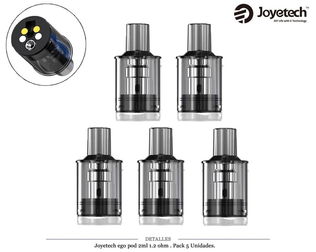 CARTUCHO JOYETECH EGO POD 1,2 OHM 5 UDS