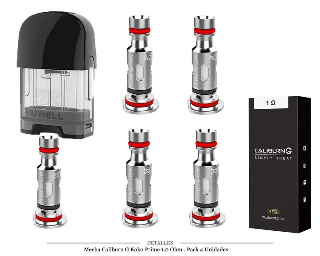 MECHA CALIBURN G KOKO PRIME 1,0 OHM 4 UDS