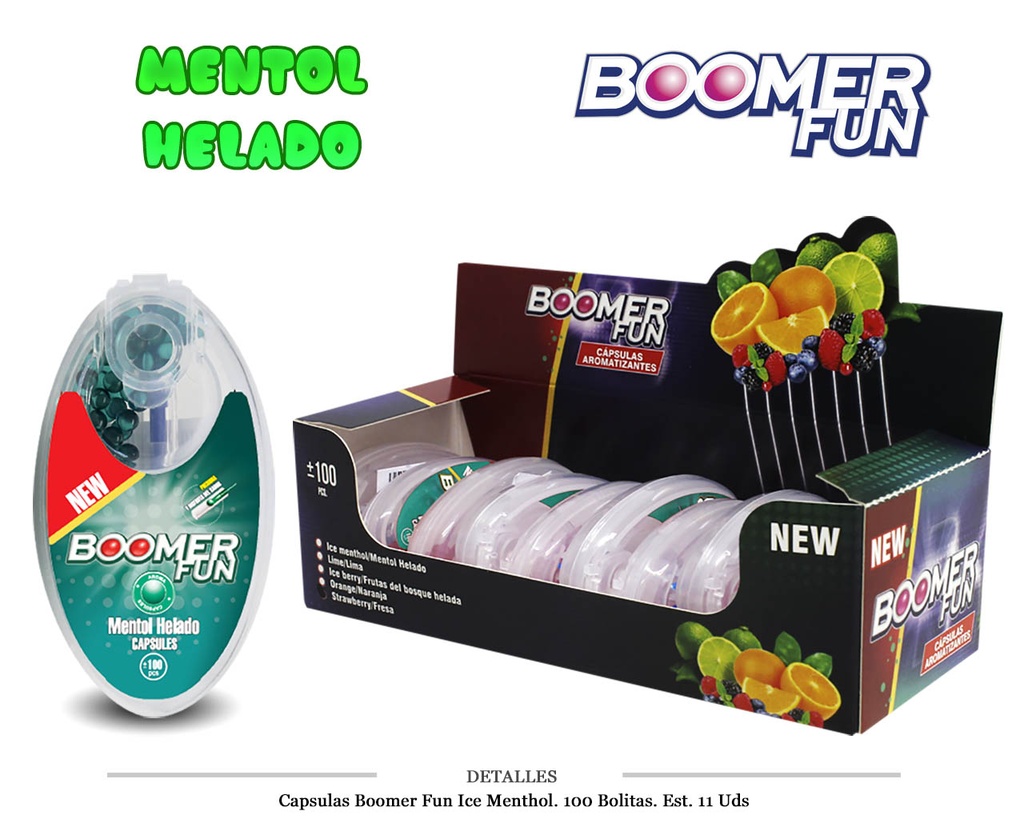 CAPSULAS BOOMER FUN ICE MENTHOL 10 UDS