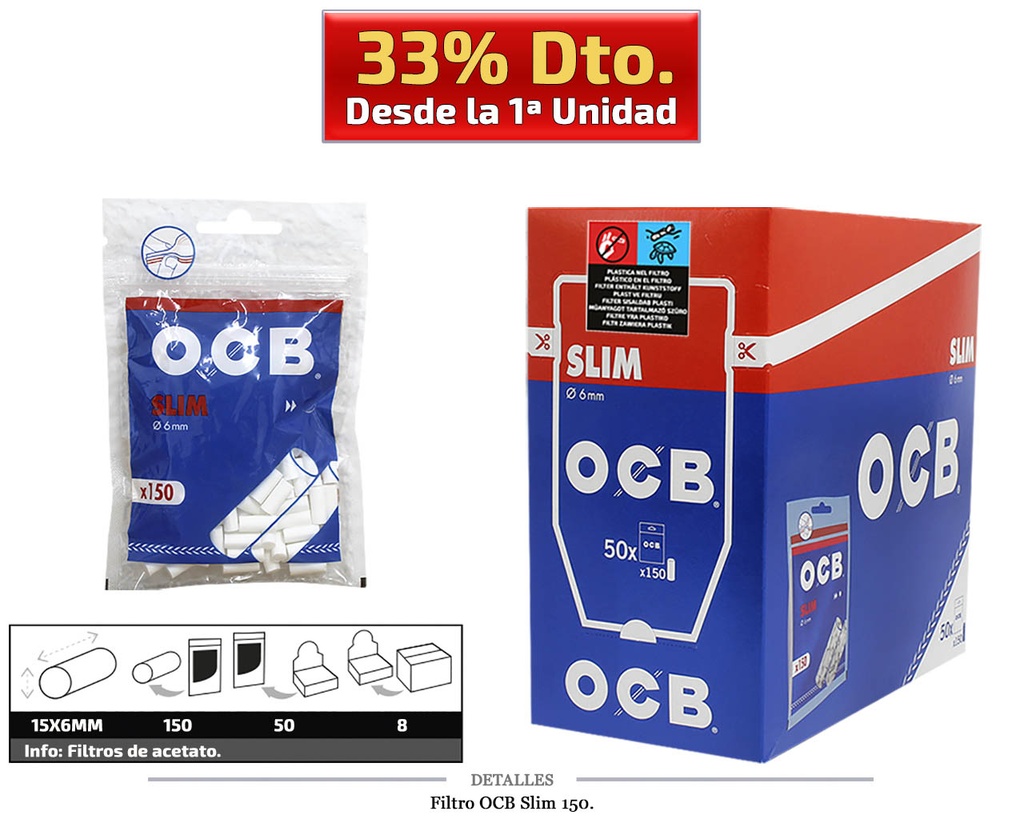 FILTRO OCB SLIM 6MM 50x150 UDS