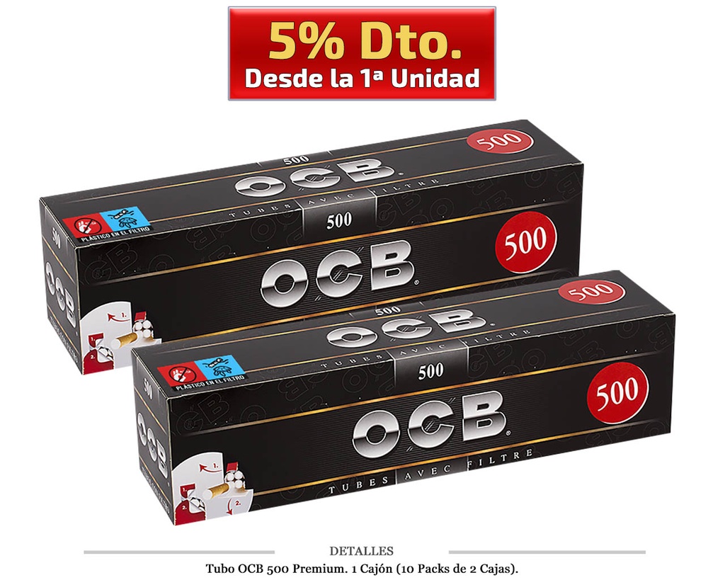 TUBOS OCB 500 PREMIUM 2X500 10 PACKS