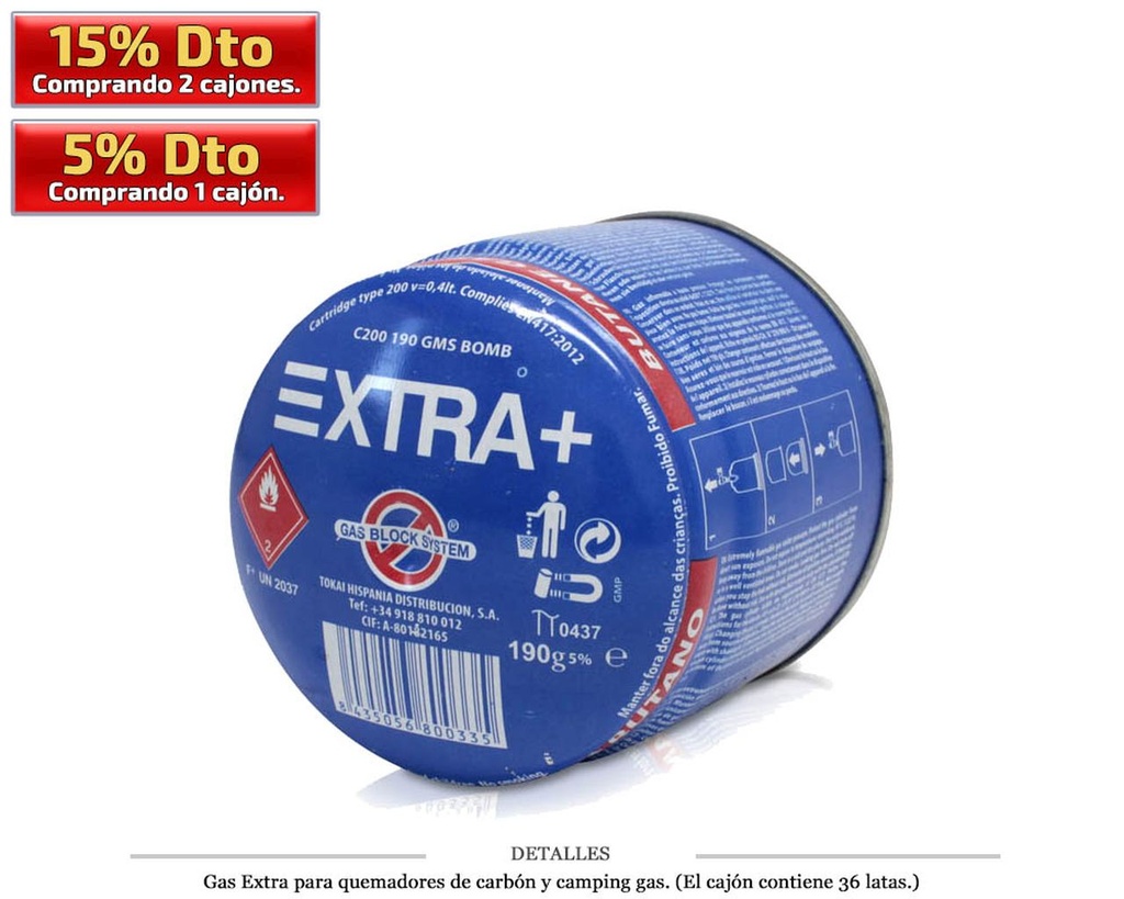 GAS EXTRA LATA METAL 190 GR 1 UD