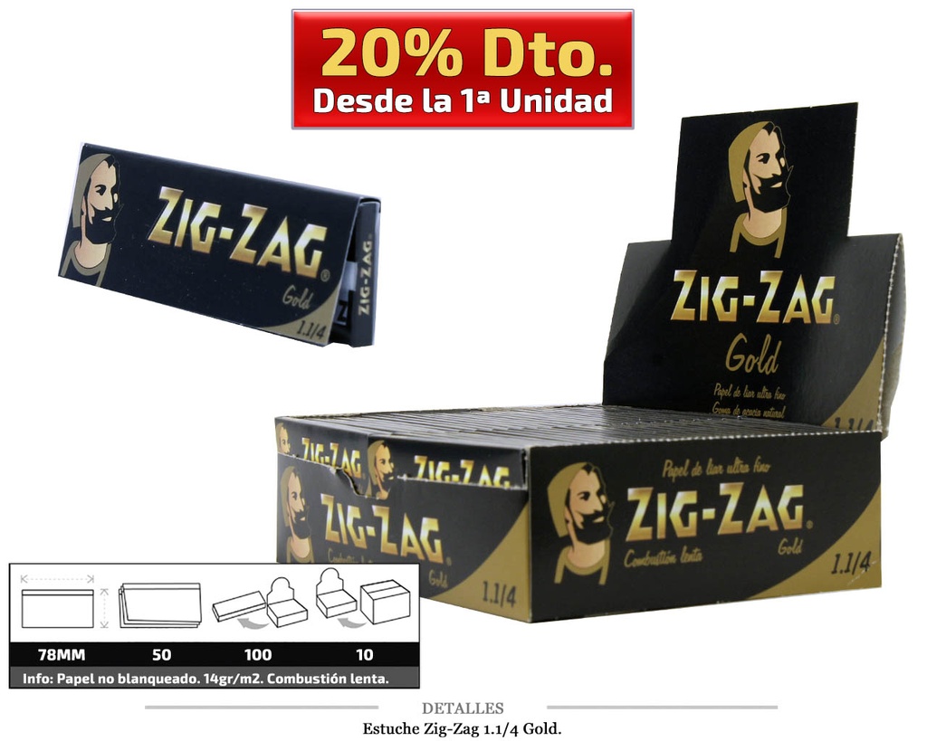 ZIG-ZAG GOLD 1.1/4 100 UDS