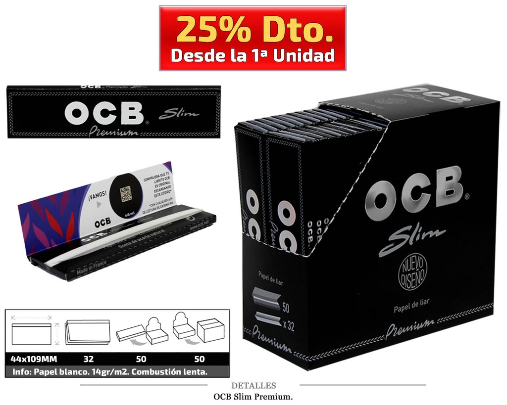 OCB SLIM PREMIUM 50 UDS