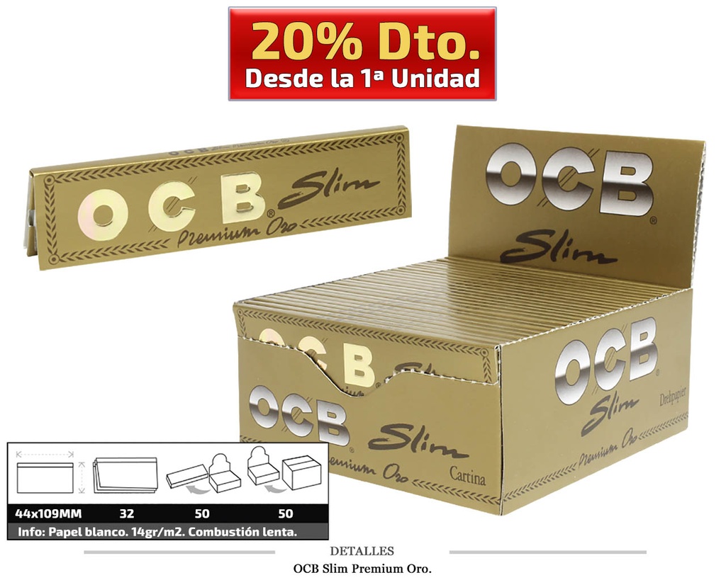 OCB SLIM GOLD 50 UDS