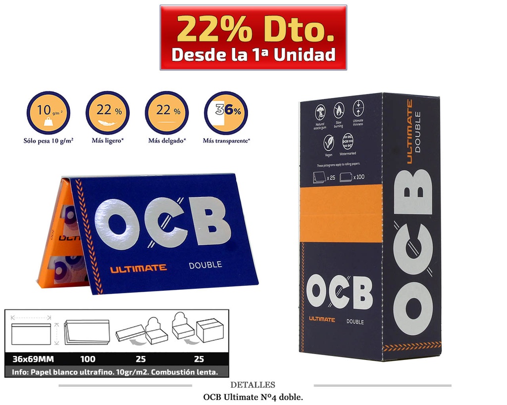 OCB DOBLE Nº4 ULTIMATE 25 UDS