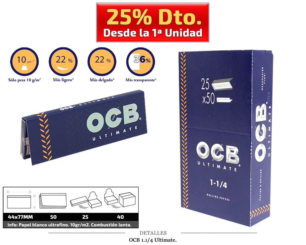 OCB 1.1/4 ULTIMATE 25 UDS