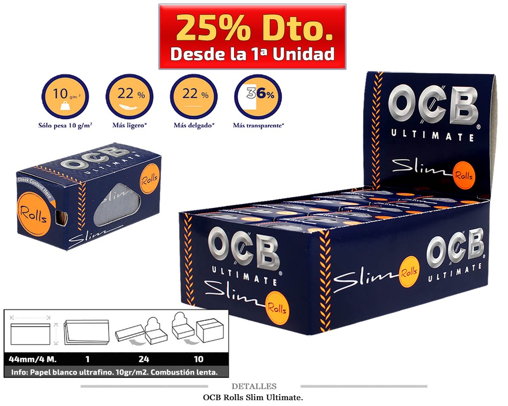 OCB ROLLS SLIM ULTIMATE 24 UDS