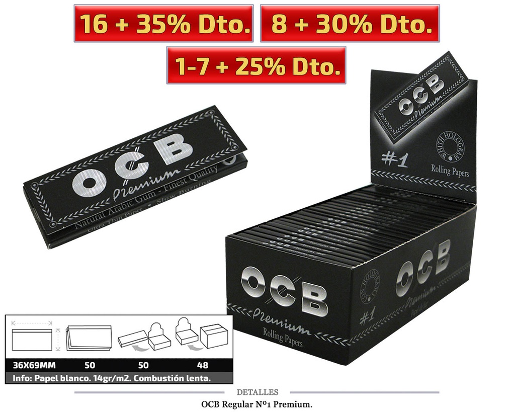 OCB REGULAR Nº1 PREMIUM 50 UDS