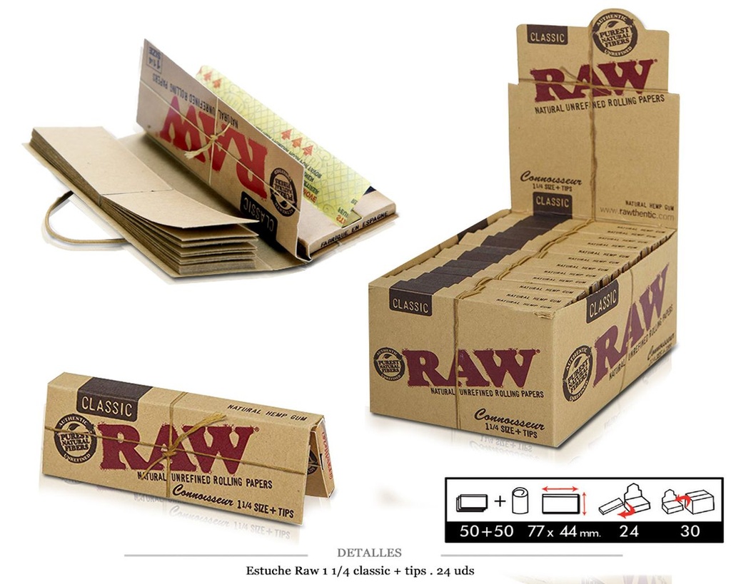 RAW 1.1/4 CLASSIC + TIPS 24 UDS