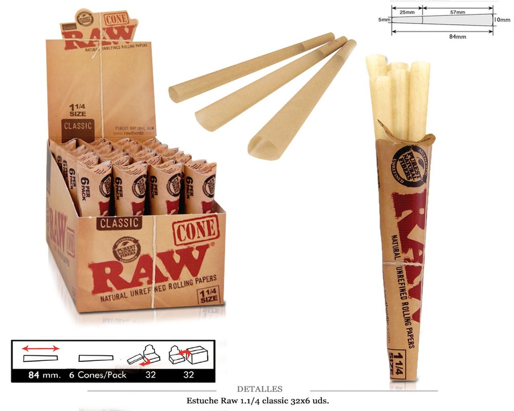 RAW CONO 1.1/4 CLASSIC 32X6 UDS
