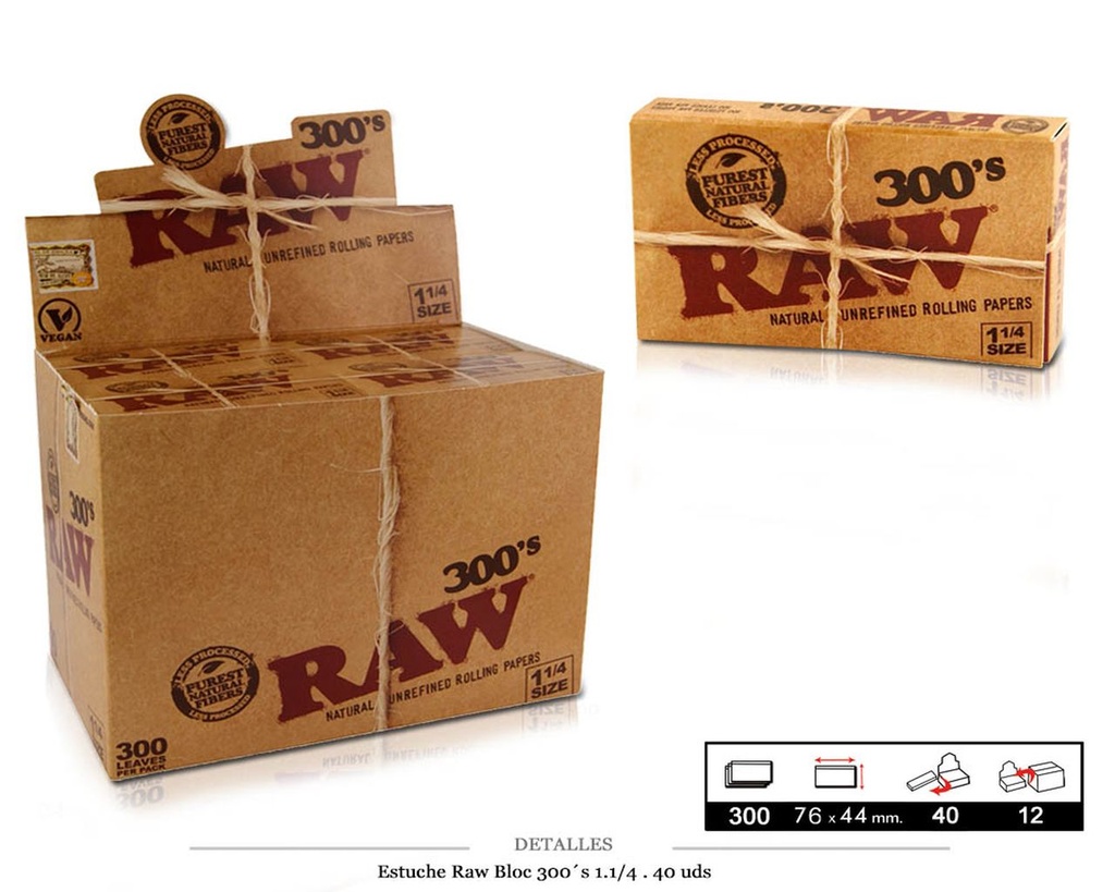 RAW BLOC 300 1.1/4 CLASSIC 40 UDS