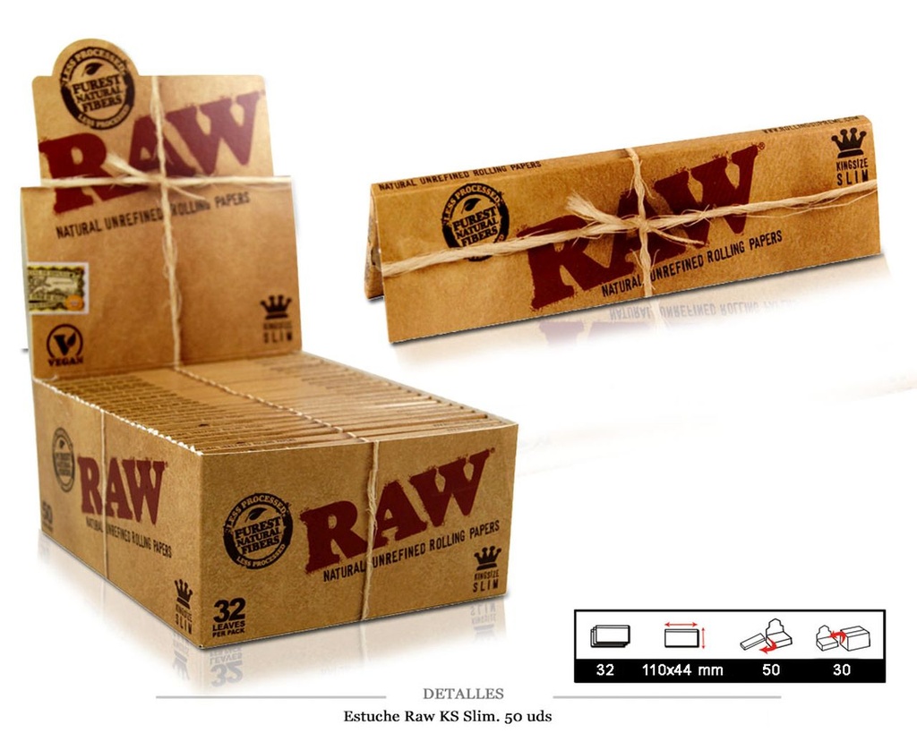 RAW KING SIZE SLIM CLASSIC 50 UDS