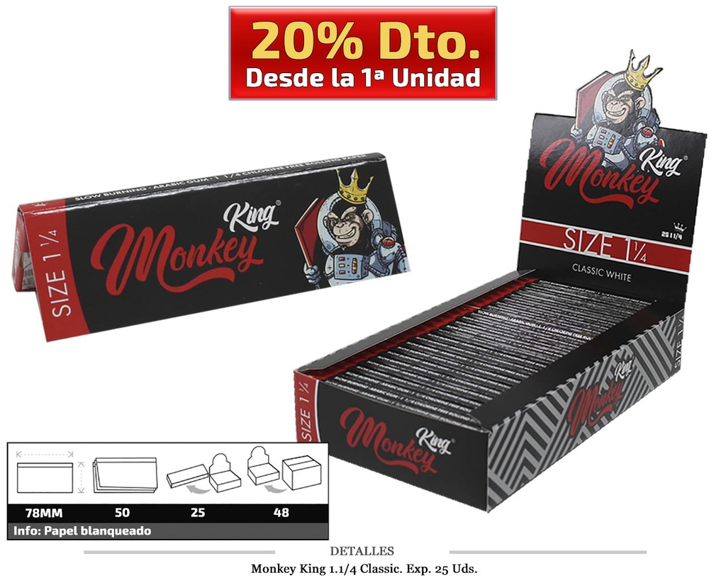 MONKEY KING 1.1/4 CLASSIC 25 UDS