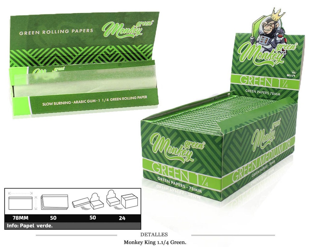 MONKEY KING 1 1/4 GREEN 50 UDS