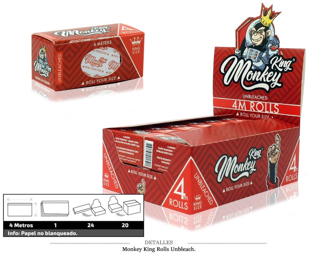 MONKEY KING ROLLS UNBLEACH 4M 24 UDS