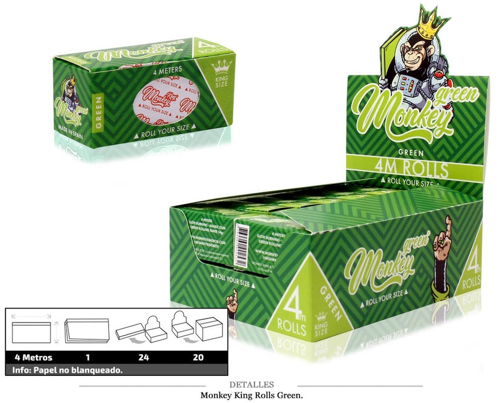 MONKEY KING ROLLS GREEN 4M 24 UDS