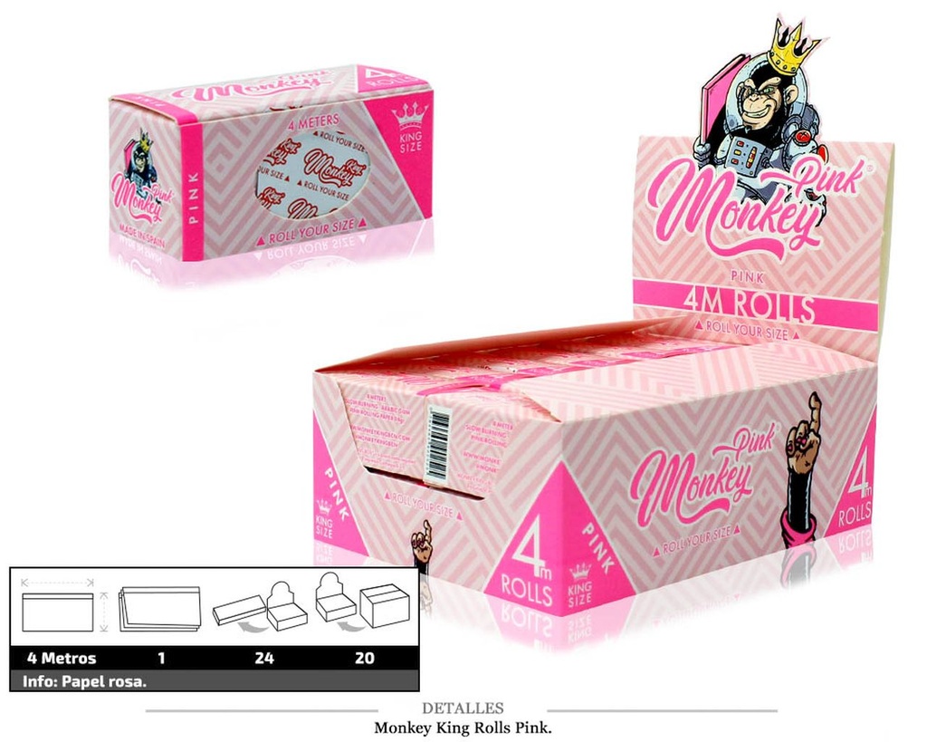 MONKEY KING ROLLS PINK 4M 24 UDS